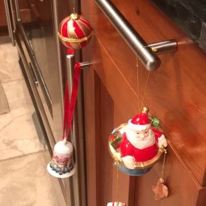 Set of 3 ceramic Christmas ornaments